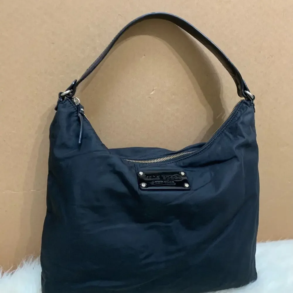 KATE SPADE Black Microfiber Nylon Vintage CLINTON Street SERENA Hobo